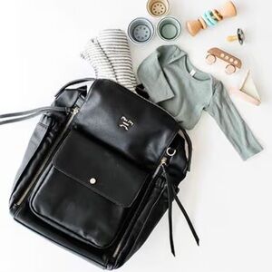 Miss Fong Black Diaper Bag Backpack with Organizer